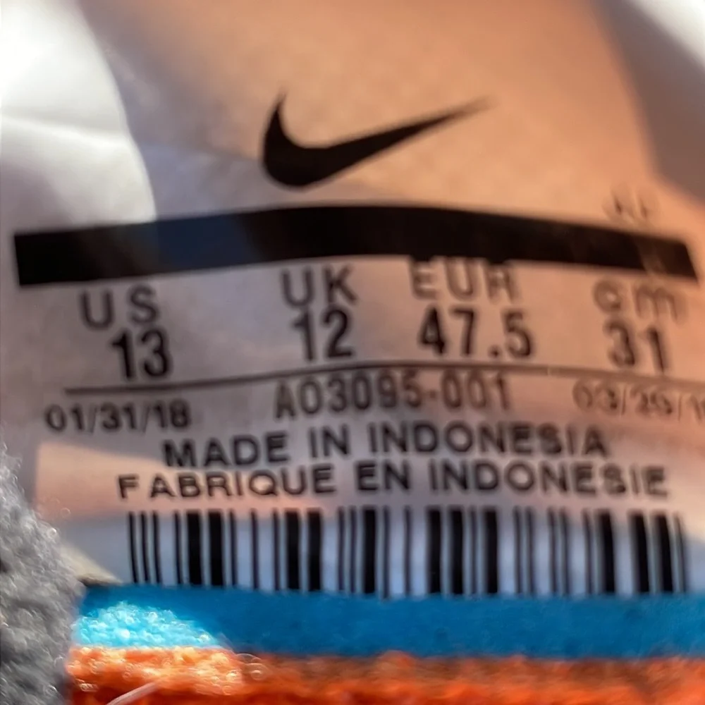 Mens Nike Sneakers- EXP- X14 SE Black/Orange/ White  Size 13 - Picture 12 of 14